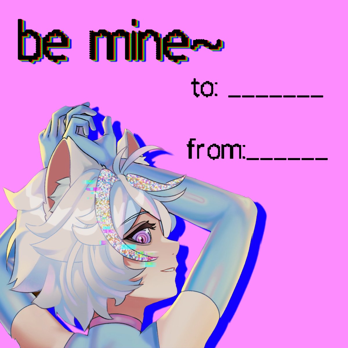 a valentine's card with my face on it. report back to me with your results. i guarantee your crush will love you forever. 

art by @/smol_seina aka my god