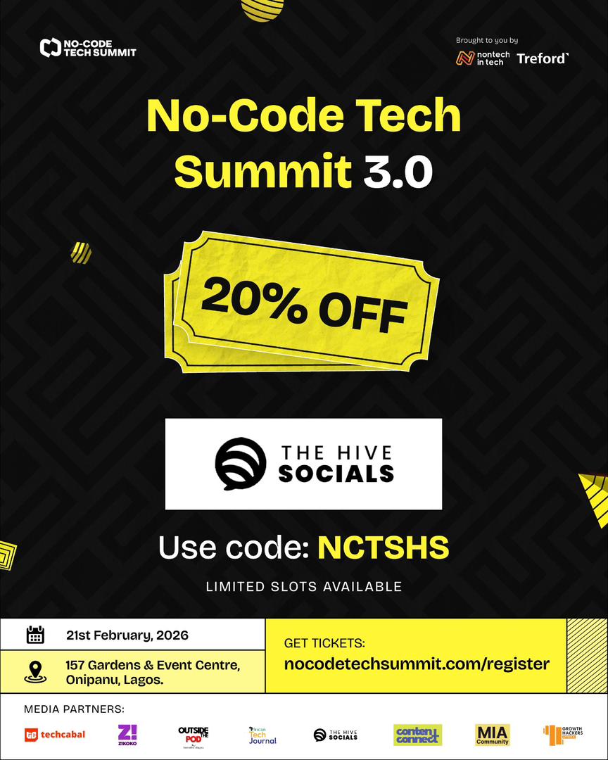 Hello community! 

If you’re building, breaking into tech, or exploring no-code tools, we have something for you. 

Our community gets 20% off tickets to No-Code Tech Summit 3.0. 

Go to nocodetechsummit.com/register and use the code NCTSHS to checkout. 

Hurry while offer lasts!