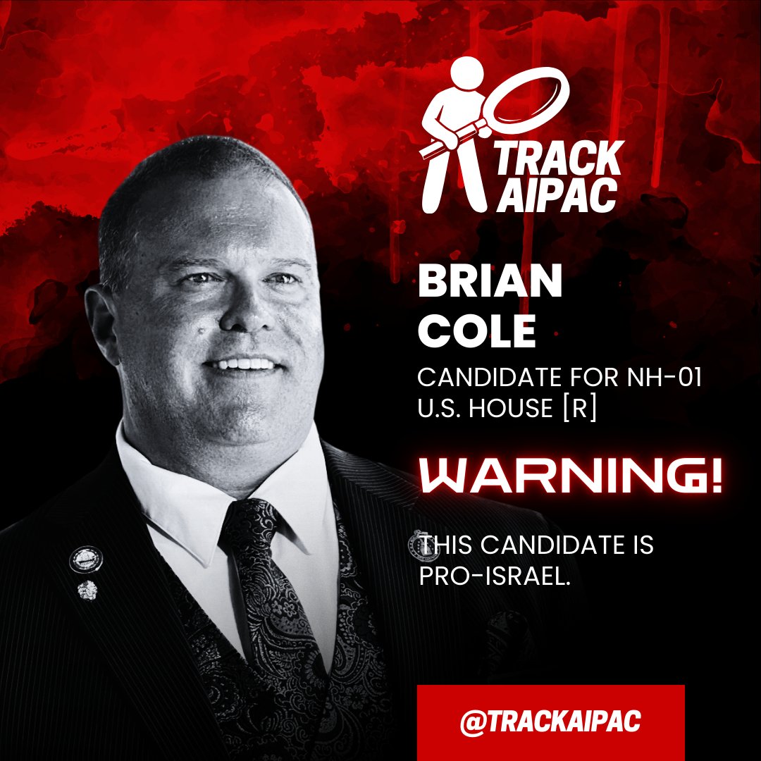 ⚠️ #NH01 candidate Brian Cole (<a href="/cole4nh/">Brian Cole for Congress</a>) is pro-genocide.