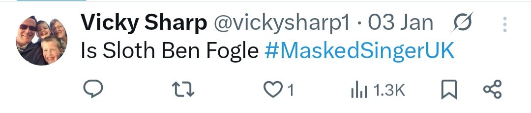 vickysharp1's tweet photo. Called it from the very beginning 
@Benfogle #maskedsingeruk https://t.co/WW2knIOxK3