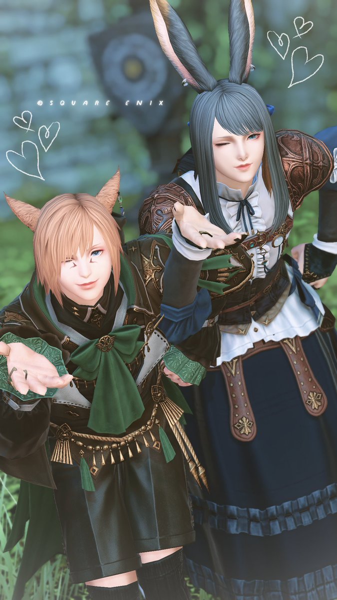 LeoUtsr_FF14's tweet photo. みりょう を おぼえた！
超絶ぷりてぃボーイズすぎる～～～😘😘💕
真顔ハートポーズがシュール！

#おはミコ #おはウサ #FF14SS https://t.co/GWzMQsuTIT