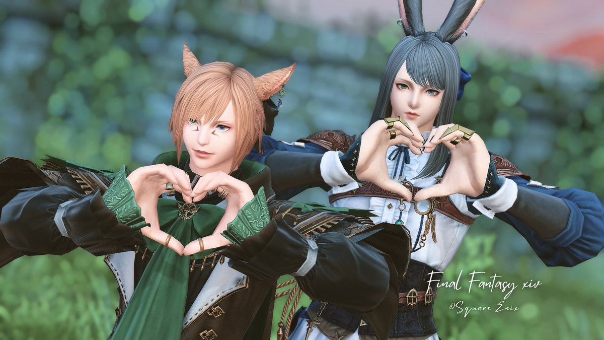 LeoUtsr_FF14's tweet photo. みりょう を おぼえた！
超絶ぷりてぃボーイズすぎる～～～😘😘💕
真顔ハートポーズがシュール！

#おはミコ #おはウサ #FF14SS https://t.co/GWzMQsuTIT