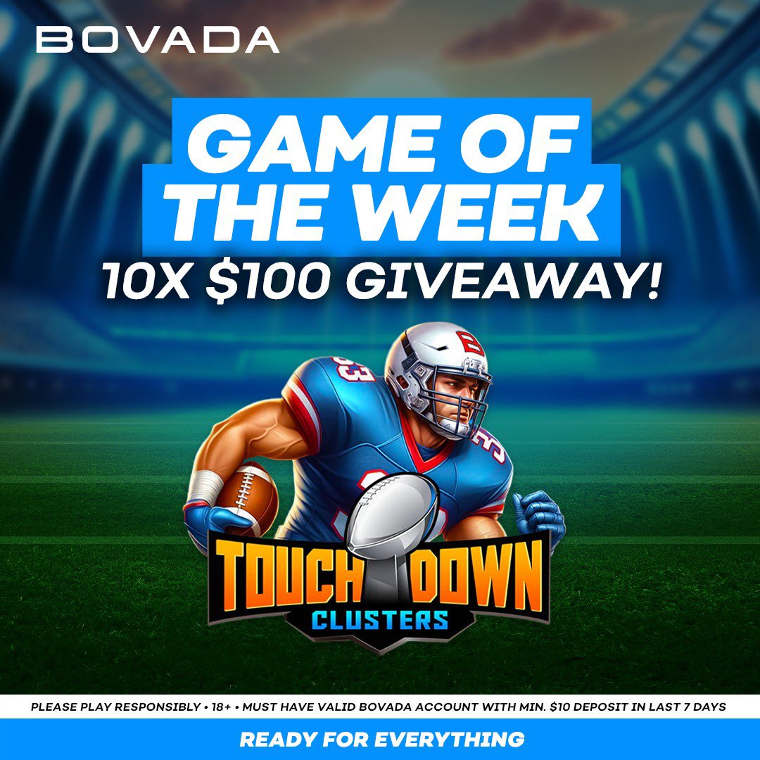 🚨 GAME OF THE WEEK GIVEAWAY 🚨

We’ve got 10x$100 bonuses up for grabs to celebrate our Game Of The Week!

- 🔁 + Follow <a href="/Bovada_Casino/">Bovada Casino</a> 
- Drop a 🏈 in the comments

Ten random winners will be posted TODAY at 5PM EST! ⏳

Terms: bit.ly/3YpL9SK