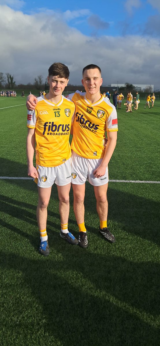 naomheoinclg's tweet photo. Well done to Lewis Rafferty and Ollie Gregory representing the @AontroimGAA minor hurlers today against Wexford. Ádh mór for the season ahead 🔵⚪🔵 https://t.co/h3hKU85B77