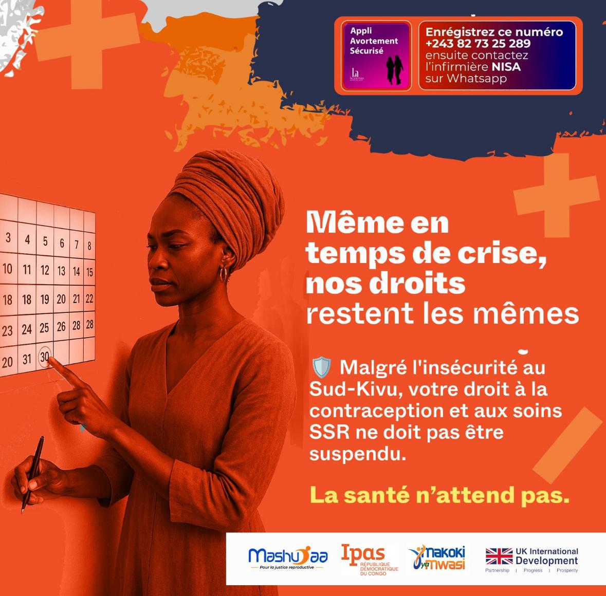 jcjeanclaude10's tweet photo. J4
#SantéSansFrontière
Chères dames, le temps de crise ne met pas fin à vos droits! Ils restent les mêmes!
Malgré l'insécurité au Sud-Kivu, votre droit à la contraception et aux soins SSR ne doit pas être suspendu!
Agissons dès maintenant!
#MakokiYaMwasi
@makokiyamwasi
@UKinDRC https://t.co/NmKXrOjGjq