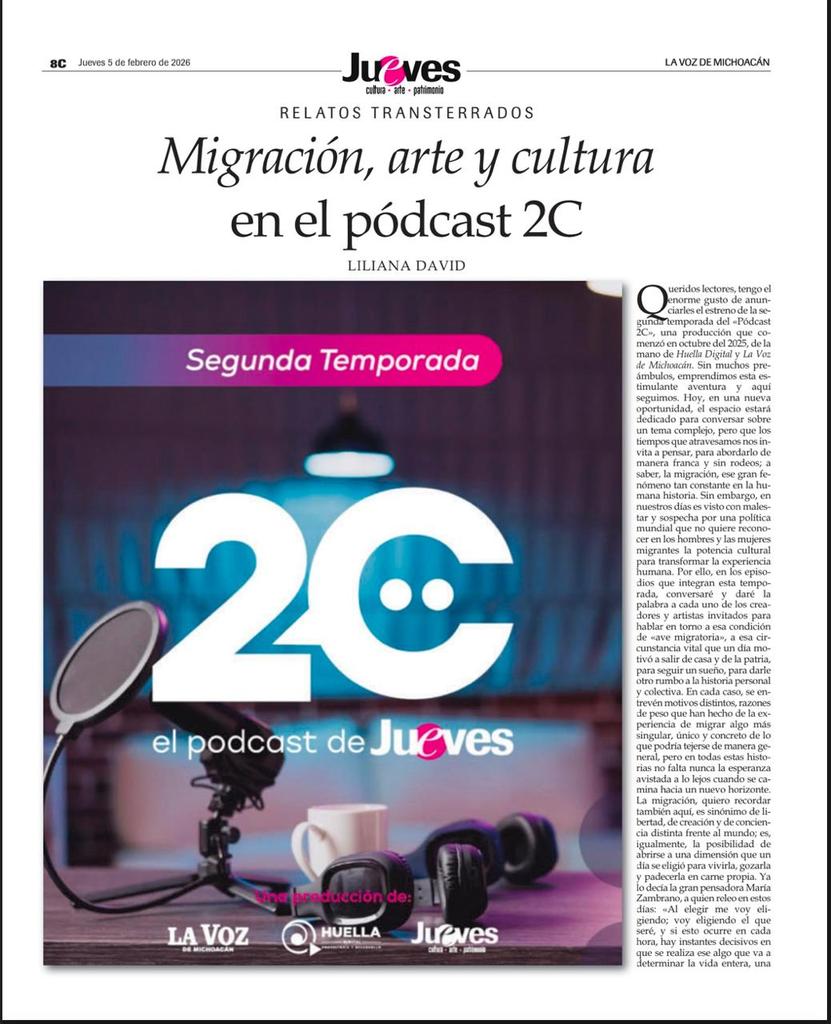 Mujeretcetera's tweet photo. 🎙️PODCAST 2C 🆕 | La segunda temporada está dedicada a conversar en torno a la migración y su historia con los creadores y artistas.
¡No se pierdan los nuevos episodios! 

YouTube
https://t.co/APHUw2MIVv

Spotify
https://t.co/1Parq2EEGv

#Huella Digital #La Voz de Michoacán https://t.co/sx1NO6P52R