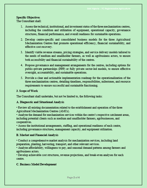 NigeriaSasakawa's tweet photo. We are hiring! 

A Consultant to Develop Business Plans for Agricultural Mechanization Centres (AMCs) for the KSADP Project.

Location: Kano, Nigeria

Closing: February 12, 2026. https://t.co/kI7gACiTvd