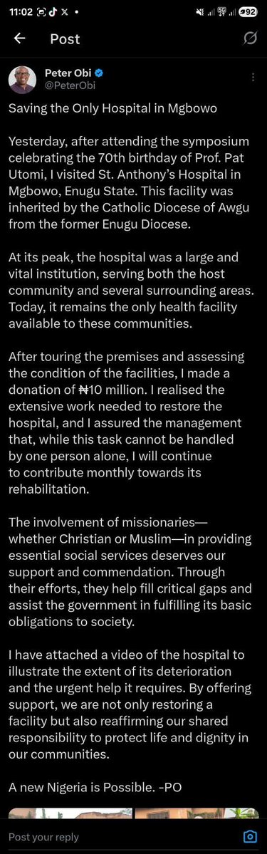 RealOlaudah's tweet image. Some people really do amuse me and this is the height. 

The day Sheyi Tinubu announced Zack Orji as Deputy National Coordinator of their illiterate organisation that cannot even spell "Progress" properly, Peter Obi went to Zack Orji's village and started the rehabilitation of…