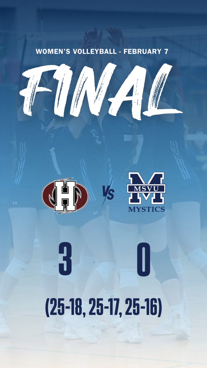MountMystics's tweet photo. Final Score | Mystics 0-3 Hurricanes

Women’s Volleyball🏐| Feb 7, 2026
#MSVUMystics #ACAA https://t.co/d2wm1O0nYK