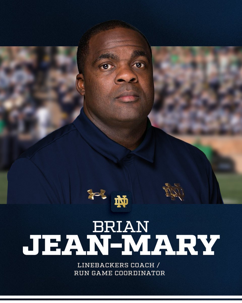 NDFootball's tweet image. Welcome to the Irish family, Coach Jean-Mary 

🔗 goiri.sh/BrianJean-Mary 

#GoIrish☘️ | @luc_brian