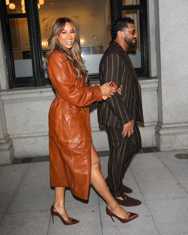CottonConniee's tweet photo. Mr. and Mrs. Russell &amp; Ciara Wilson leave Fanatics Luncheon in San Francisco. #SuperBowl https://t.co/zT6Rm7VVQy