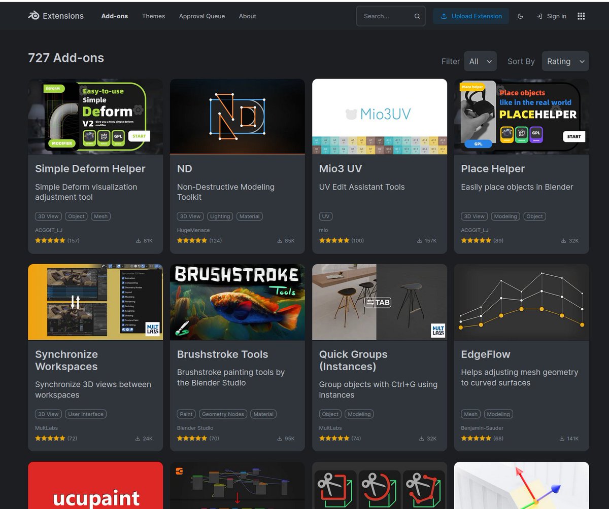 multlabs's tweet photo. I am at top 5 and 7 at Blender Extensions Platform #blender #b3d https://t.co/9LQZcnEKtz
