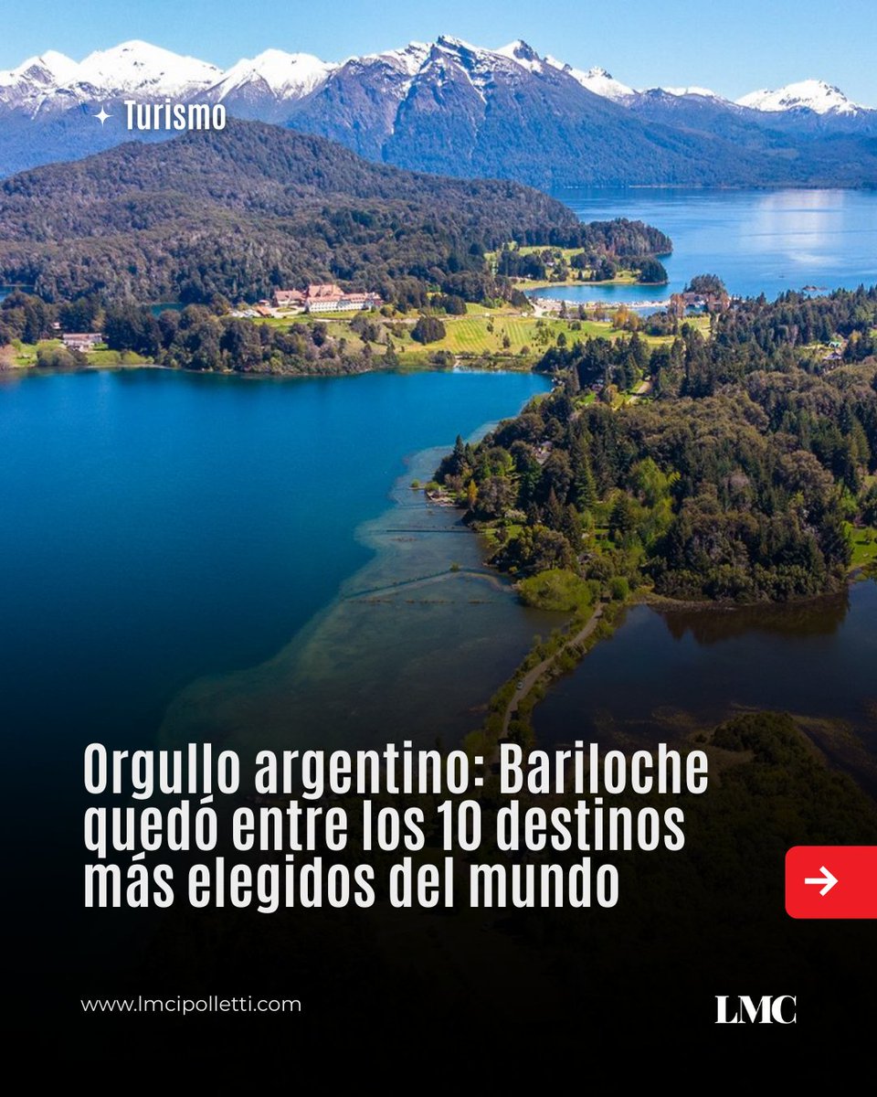 LMCipolletti's tweet image. 👏🏼 #Bariloche quedó en el top 10 de lugares más visitados por turistas a nivel mundial. El ranking fue publicado en el informe “Trending Destinations 2026” de #Tripadvisor.