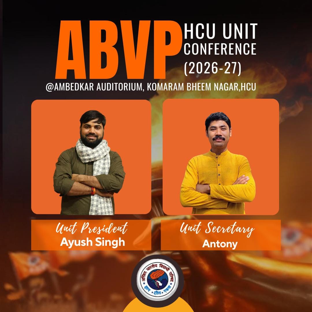 Appointed as ABVP Secretary of Hyderabad Central University.