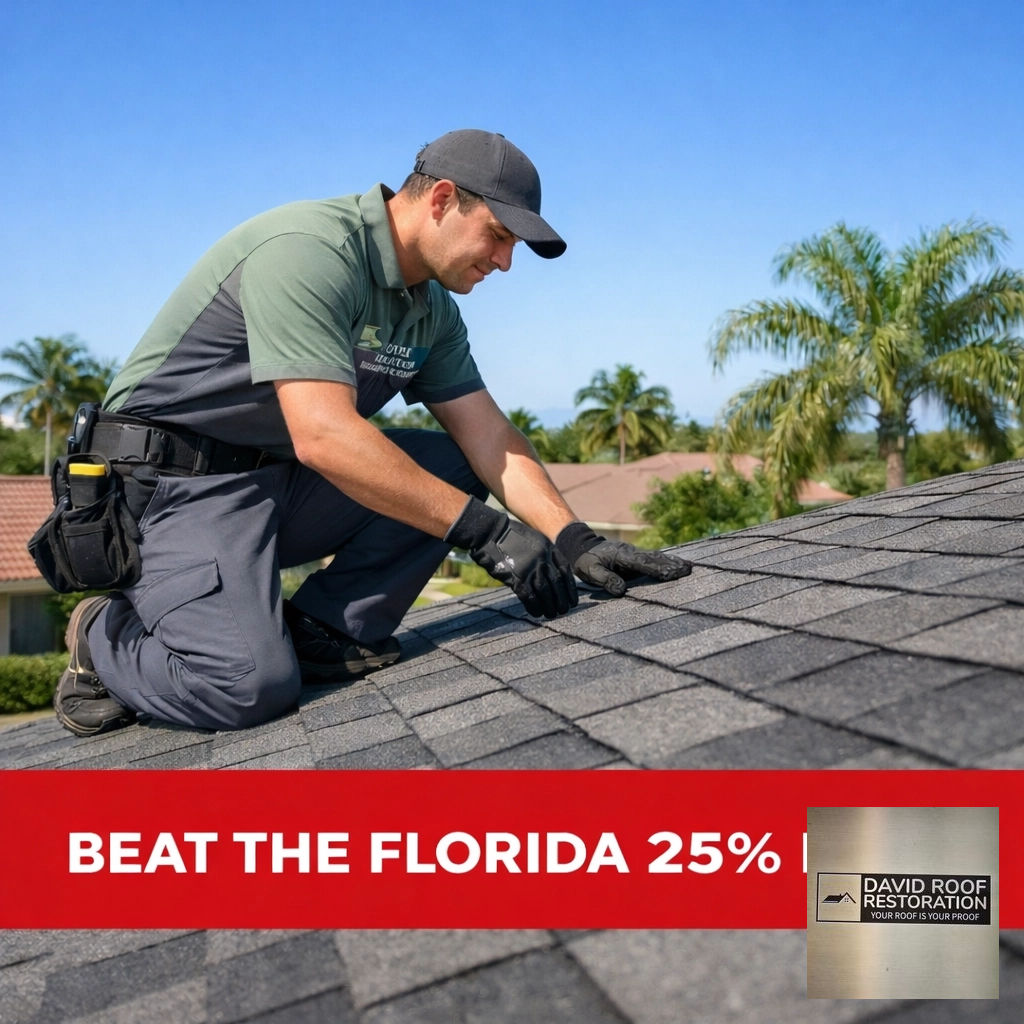 The Florida ‘25% Rule’ 🏠⚠️ Repair >25% of your roof &amp; you might be forced into a full replacement. Restoration is smarter! Soft Wash or Roof Maxx save your roof. 6-year warranty included!

Free inspection: davidroofrestoration.com #Florida #RoofRestoration