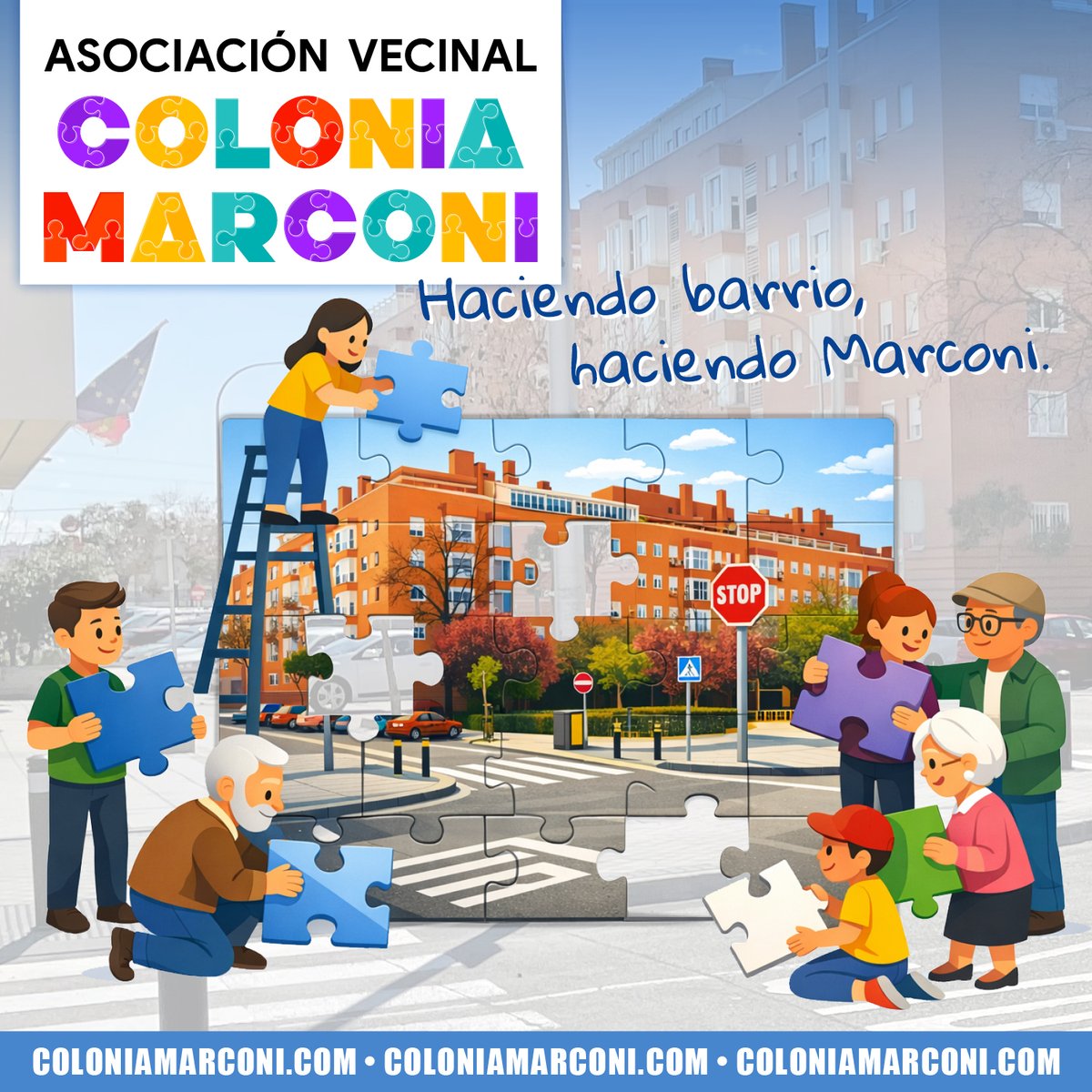 Ayer viernes, ante la ausencia de candidaturas alternativas, la actual Junta Directiva decidió renovar su cargo por 2 años más para evitar la disolución de la Asociación y garantizar que nuestro barrio siga teniendo  voz ante las administraciones. 
+info: coloniamarconi.com