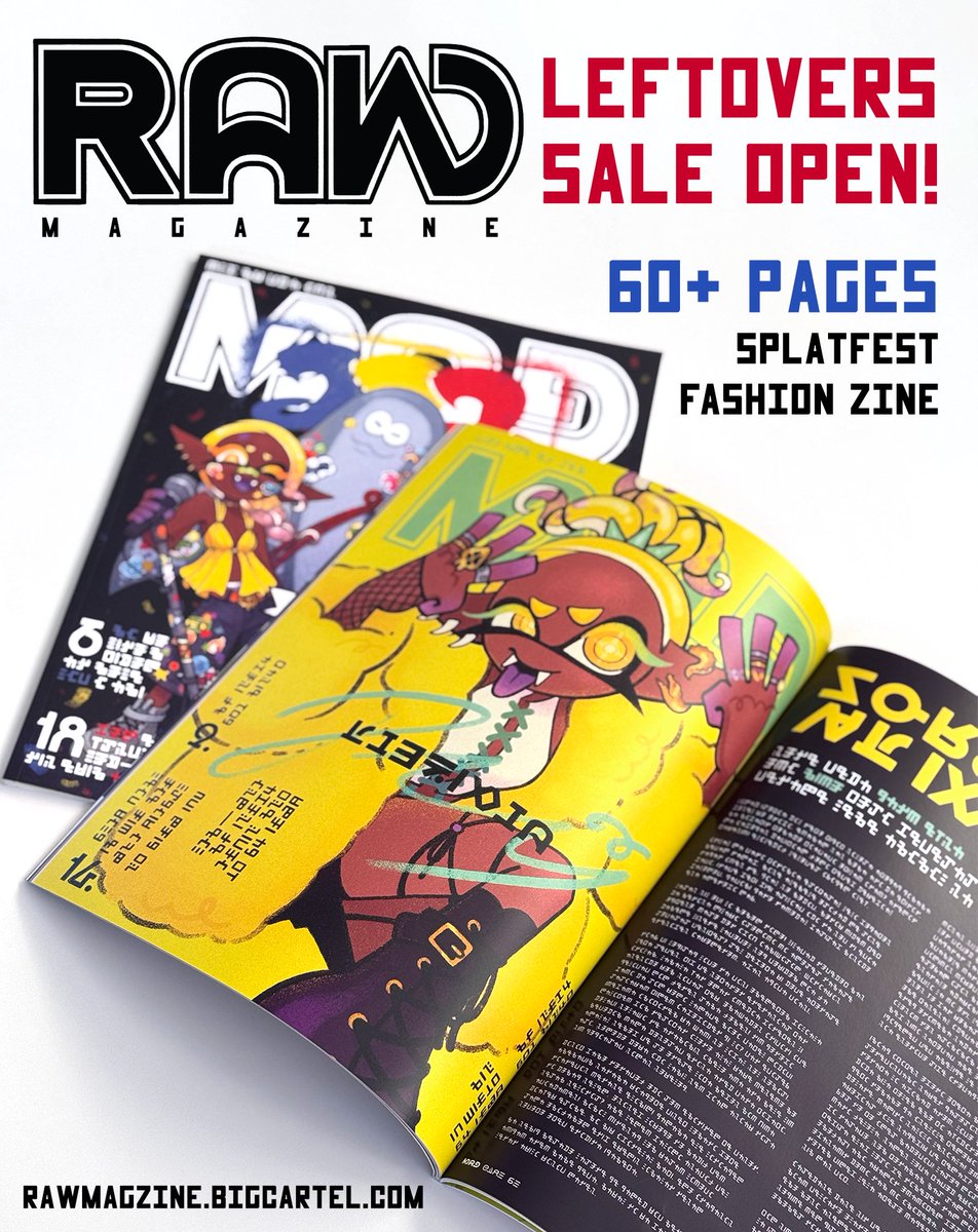 kate_visnaw's tweet photo. the raw magazine leftovers sale is on now!! shop open while supplies last 🌟 stock is very limited, so don’t wait!

[ #splatfest #splatoon3 #splatoonzine ] https://t.co/xXS2KXXQIA