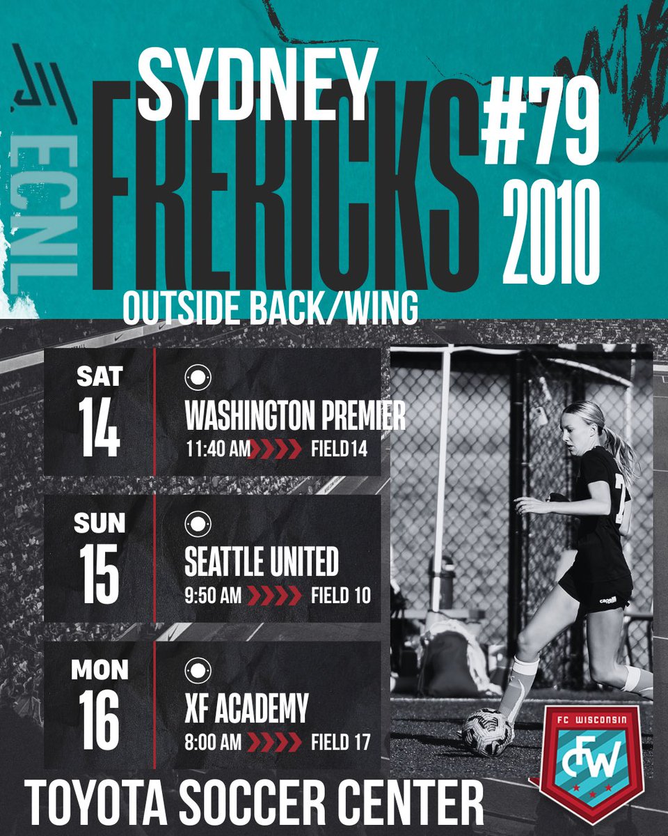 See you on the sidelines in Texas!! All games played at Toyota Soccer Center <a href="/ECNLgirls/">ECNL Girls</a> <a href="/FCW_ECNL/">FC Wisconsin Girls Soccer</a> <a href="/ImYouthSoccer/">ECNL/GA/Recruiting/College Soccer</a> <a href="/ImCollegeSoccer/">College Soccer Truth ™</a>