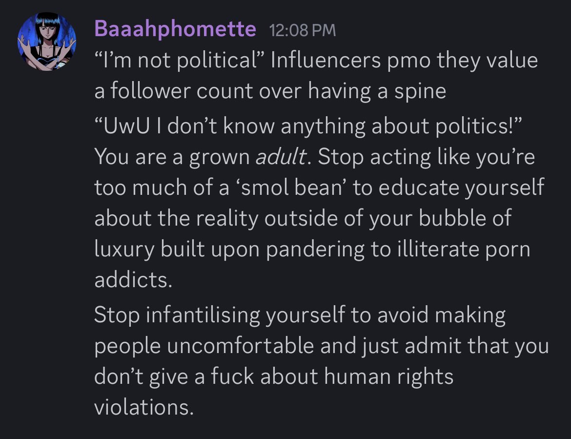 Baaahphomette's tweet photo. Rant https://t.co/Iov5LgksKt