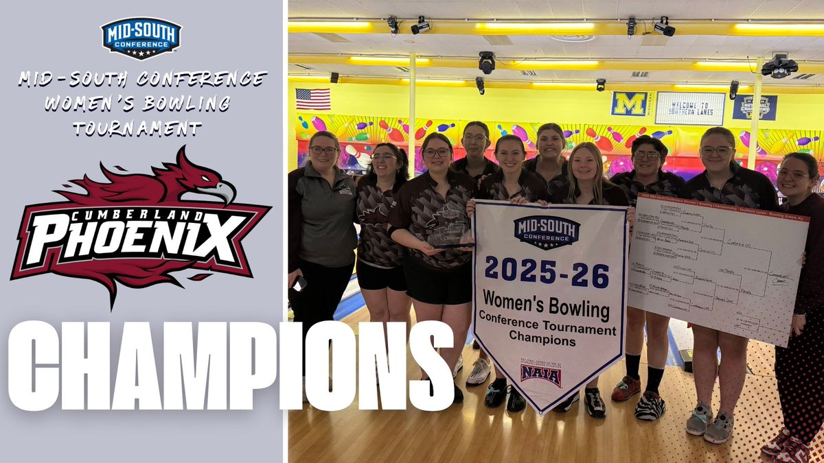 Cumberland Women's Bowling wins their first MSC Tournament Championship and earns an automatic qualifier to the NAIA Championships!

More: tinyurl.com/3hszenf6

#WeArePhoenix