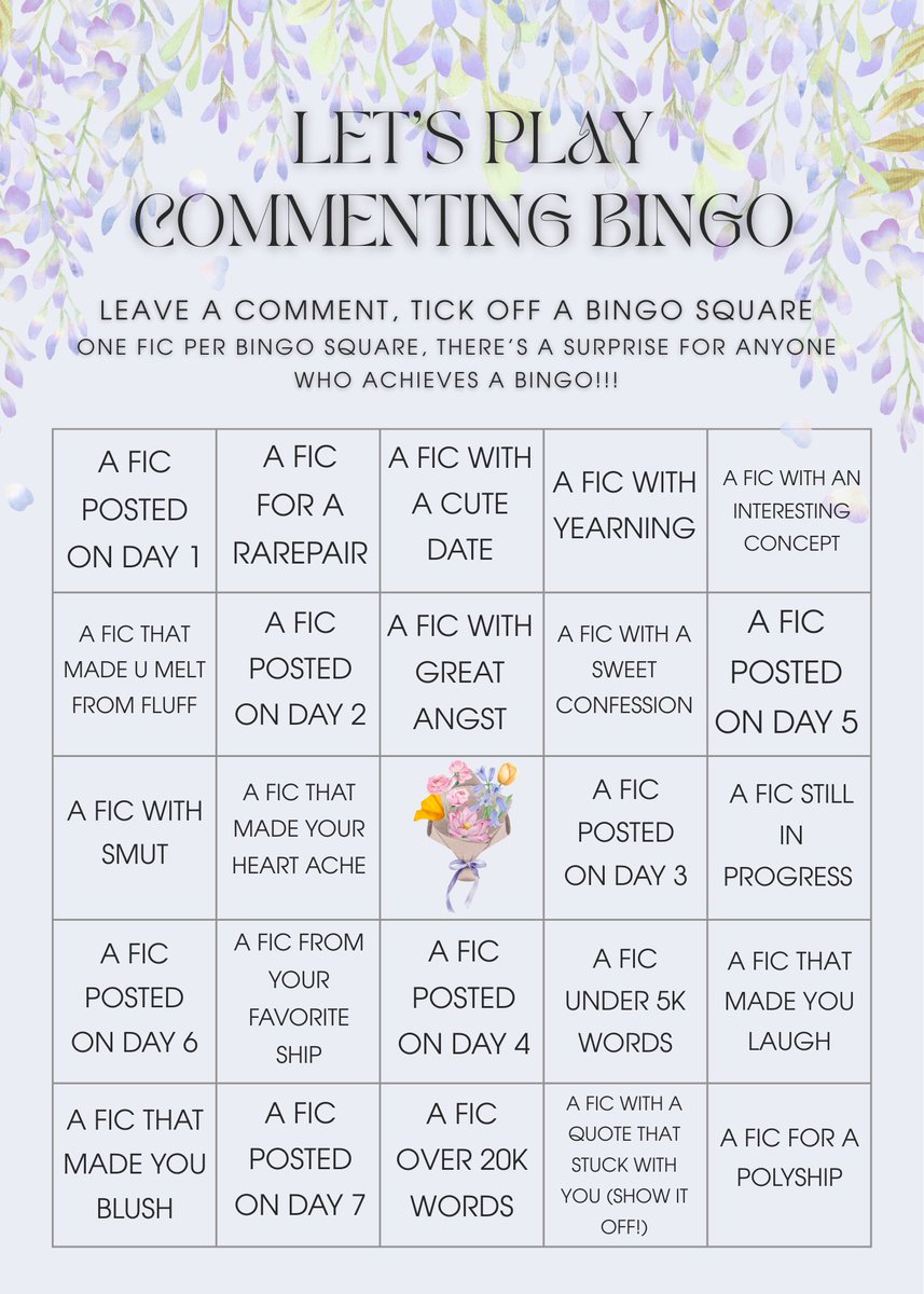 yuri can be a niche trope, let’s uplift the amazing writers of this fest and give them lots of love with this fun game! 🌱💘 quote with your bingo cards!!