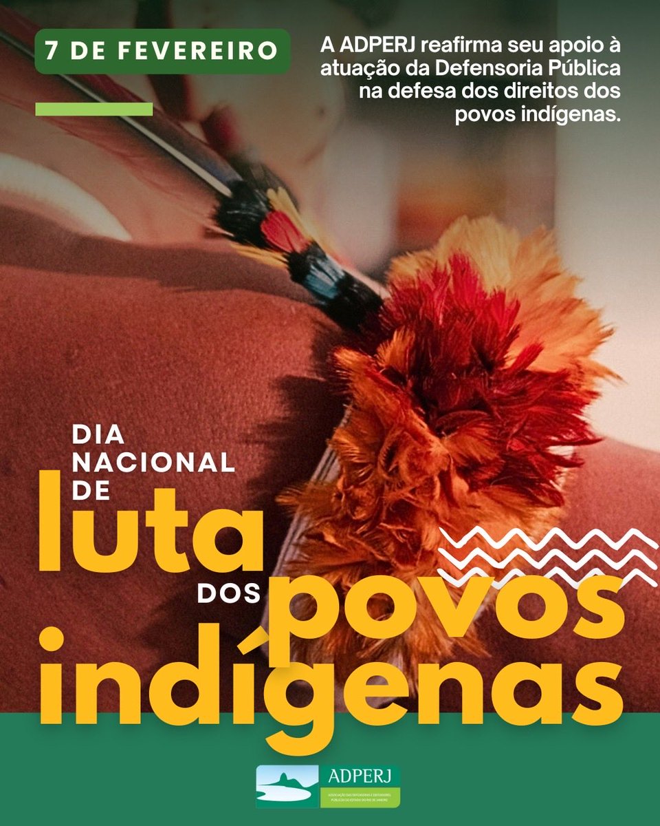 adperj's tweet photo. No Dia Nacional de Luta dos Povos Indígenas, a @adperj reafirma o apoio à atuação da Defensoria Pública na defesa dos povos indígenas e seus direitos fundamentais. Garantir o acesso à justiça, proteger direitos e fortalecer a democracia passa pelo respeito aos povos originários. https://t.co/AaBhhrLmHc