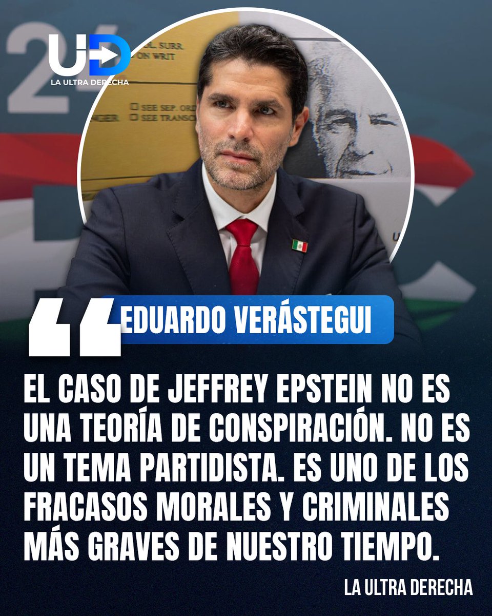 🇲🇽|🚨¡CIERTO! El líder católico de derechas, <a href="/EVerastegui/">Eduardo Verástegui</a>, afirmó que el caso Epstein es una de las crisis morales más graves de nuestro tiempo.

En el mensaje señaló que “por eso es relevante que el presidente de los Estados Unidos, <a href="/realDonaldTrump/">Donald J. Trump</a>, firmara el 19 de noviembre