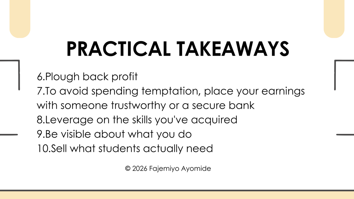 SheWorksInGrace's tweet photo. Here are some practical tips I shared with freshers on smart and profitable earnings while in school. https://t.co/4XACJv2xIZ