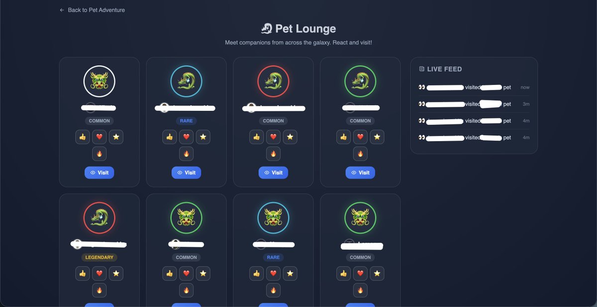 The #Pet Lounge is officially LIVE! 🐾

Ever wanted to see every companion across the galaxy in one place?

Now you can! Head over to the Pet #Lounge on Asterbook to:

- Discover every pet in the #game 🐉
- Visit their #homes 🏠
- #Challenge them to battle ⚔️

Your next great