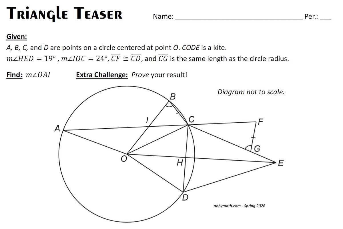 abbymath's tweet image. I don't know whether I had more fun nerding out while creating this challenge problem for my students or while writing up a 41-step proof of its solution! 😆 #MathIsFun