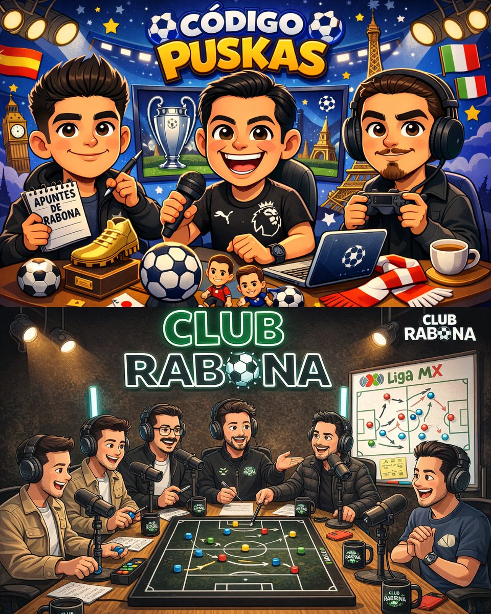 En Apuntes de Rabona nos subimos al tren con Chat GPT y todos nuestros programas y presentadores se convirtieron en caricatura. 🖍️📺🎙️⚽