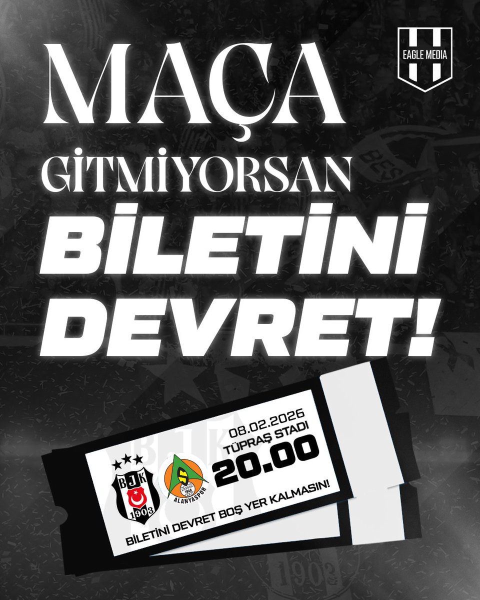 Beşiktaş; Alanyaspor maçına özel olarak kombine sahibi taraftarların, devir hakkı sayısından düşmeden kombinelerini devredebileceğini açıkladı. 

🦅Maça gitmiyorsan biletini devret, boş yer kalmasın!