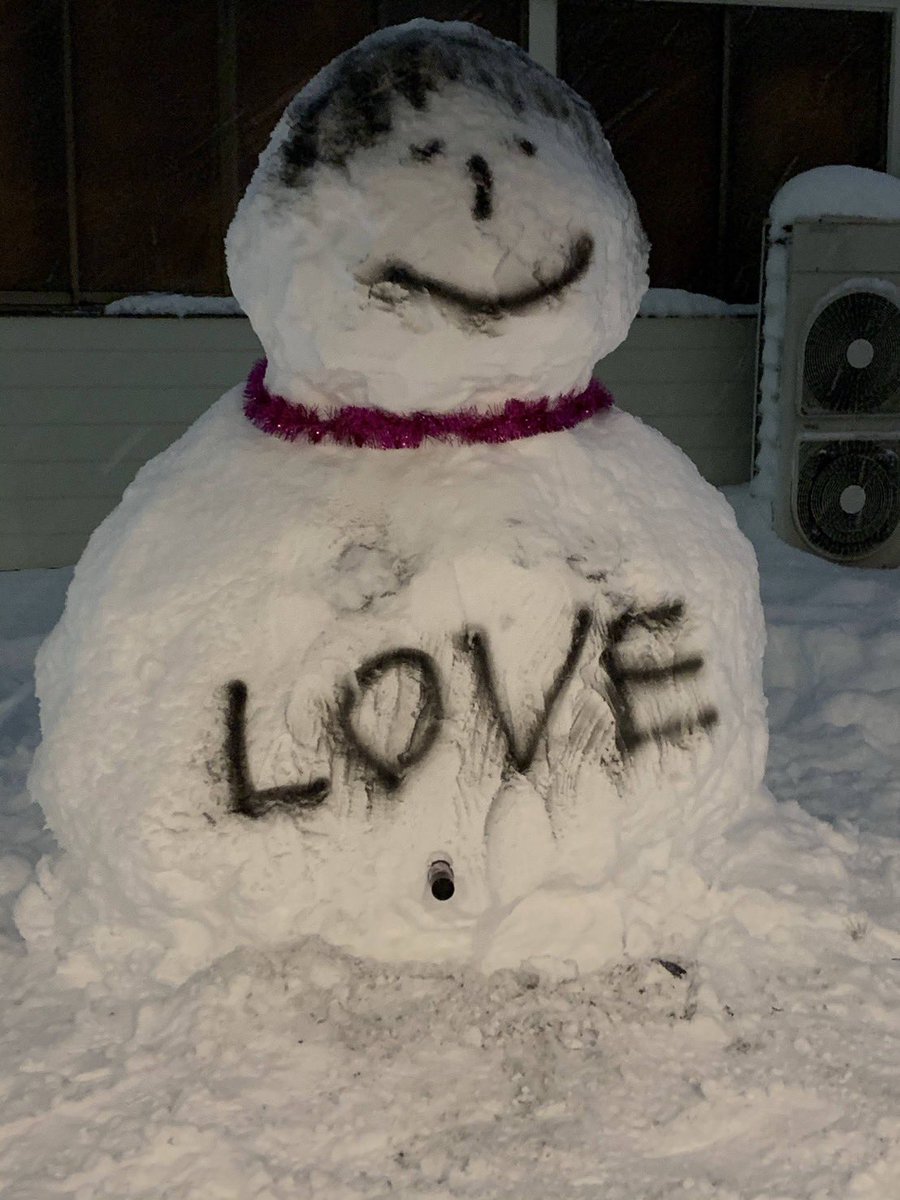 雪降ってきたから思い出した 高校生時代の雪だるま⛄❄ 2mはあるなー