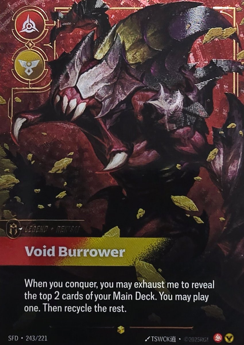 SaviorLoL1's tweet photo. Riftbound pre-release event
Got an OverNumber Rek'sai!!
#Riftbound #spiritforge https://t.co/D0DNWxiZvw
