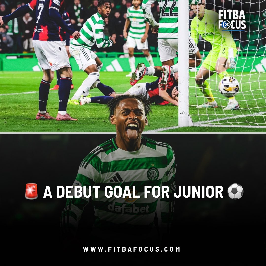 FitbaFocus's tweet image. A debut goal to remember 🌟⚽️

Junior opens his Celtic account with his first goal in green and white as the Hoops edge past Dundee in the Scottish Cup 🍀

#CELDUN #CelticFC #ScottishCup