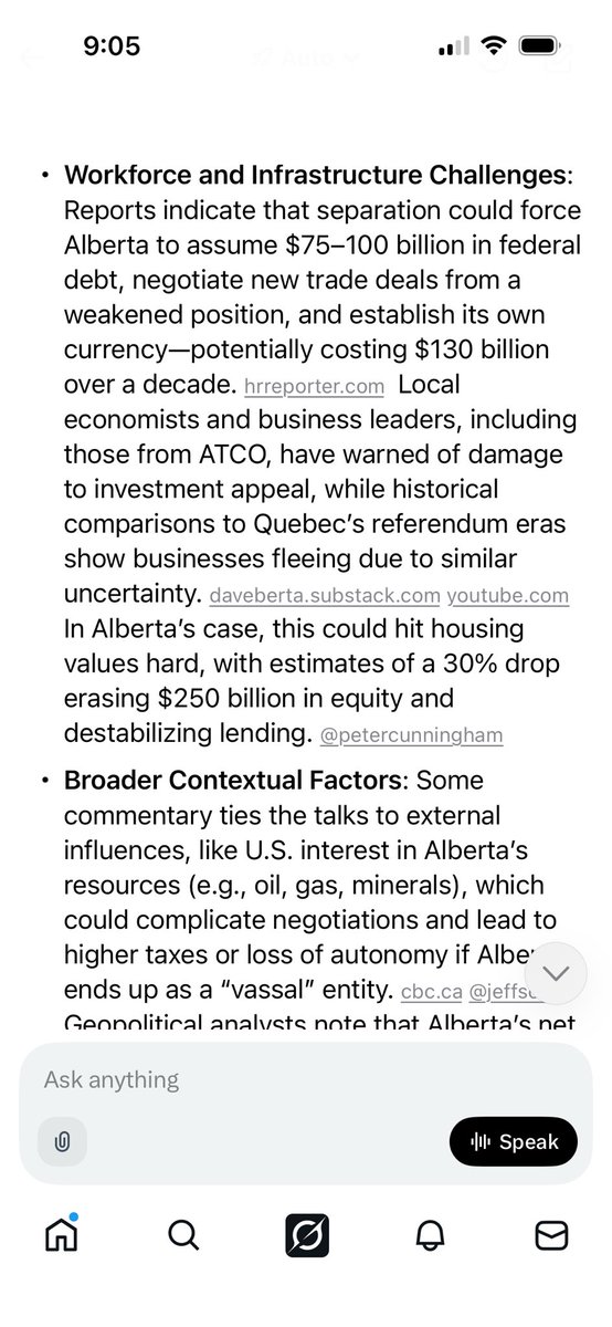 DWG009's tweet photo. @albertaseparate Separation talk is hurting our economy. Don’t believe the separatists leadership lies promising unrealistic tax breaks and prosperity. They have never run anything as complex as a province or country and don’t know what they are talking about! https://t.co/FcM6RdPfBi