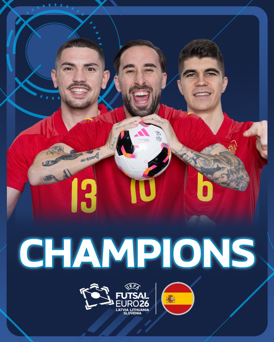 Your 2026 #FutsalEURO champions, Spain! 🇪🇸