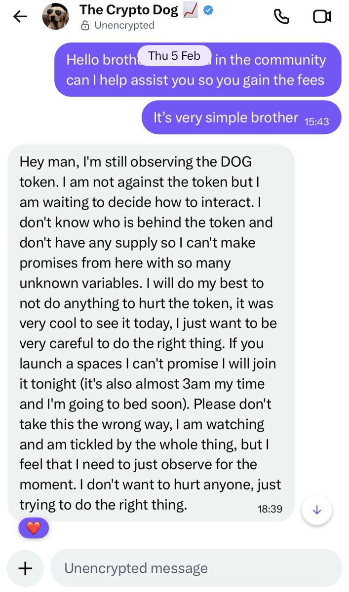 Ngl!

This is bullish for $DOG; now the only concern is how much supply the previous team still holds.

Imo best way to do it for <a href="/TheCryptoDog/">The Crypto Dog 📈</a> is 

- CTO this by yourself like Whitewhale has done.

- Before getting involved in this, make sure that you have enough supply control