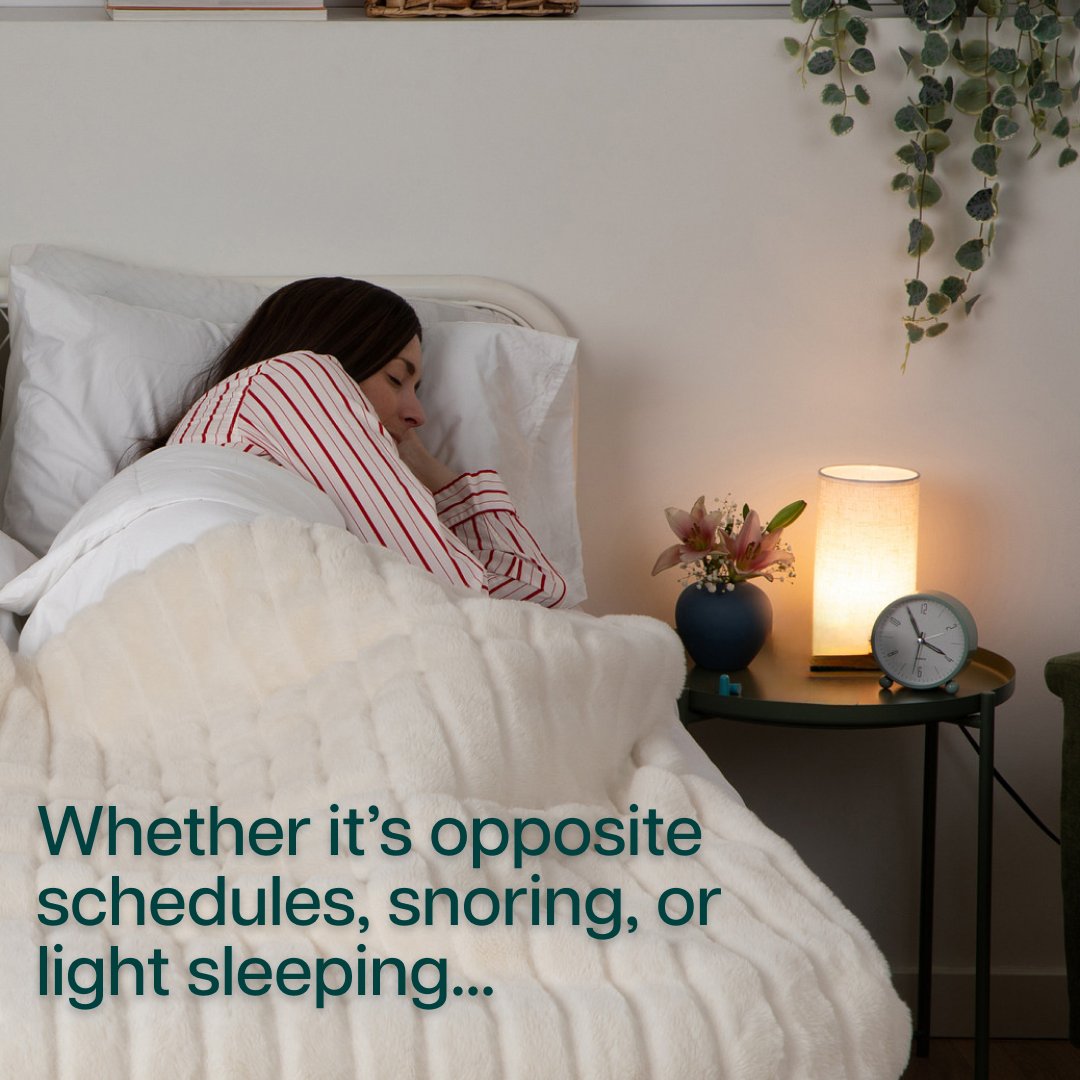 charlottesweb's tweet photo. Different schedules, snoring, light sleep—it happens. The goal isn’t sleeping the same. It’s sleeping better. 

Visit our sleep collection: https://t.co/yaf3uwSj6U https://t.co/81Mg3C9YQU
