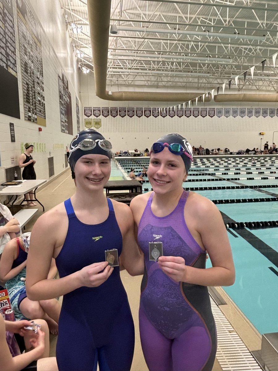 LNEagleSwimDive's tweet photo. In the 100 Free…what a race!!! Both Chloe &amp; Lauren with best times, finishing 6th &amp; 2nd by .03!!! https://t.co/vssoktl8Ov