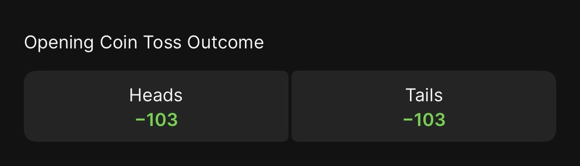 in a sports betting hell dystopia where actual teams odds are abstract and incalculable, making the odds of a coin flip 50.7% for each side so you pocket 3 cents on the dollar is so transparently anti-fun. reach out to your local mob boss. they aren’t okay.
