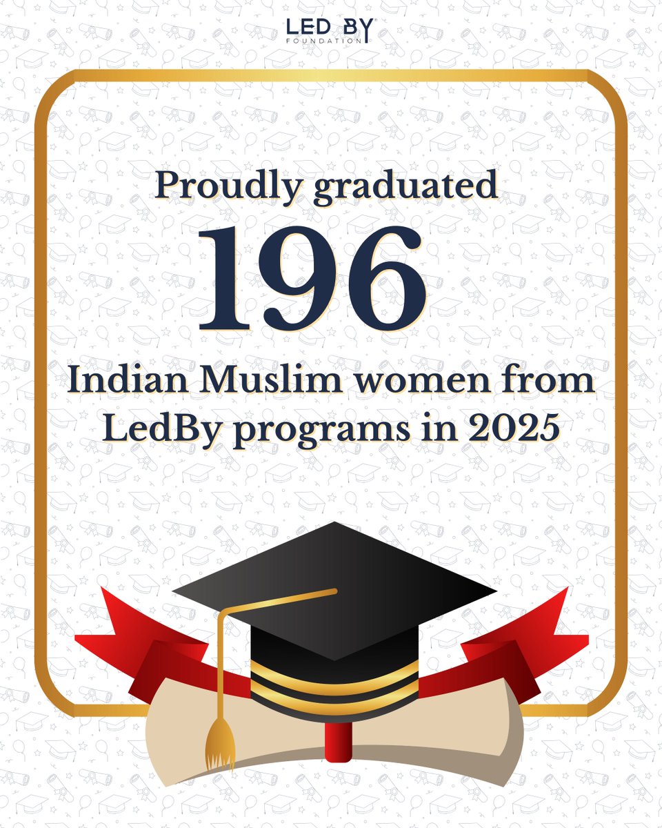 From classrooms to boardrooms to businesses, 196 Indian Muslim women completed their LedBy journeys in 2025 through LedBy Fellowship, LedBy Accelerator, and LedBy Shepreneur.

Now it's your turn
Next up: Class of 2026. Applications now open. 

APPLY HERE: ledby.org/apply-for-ledby
