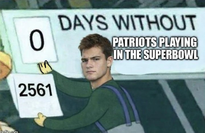 2561 days since an AFC East east team has represented the Division in the Super Bowl!