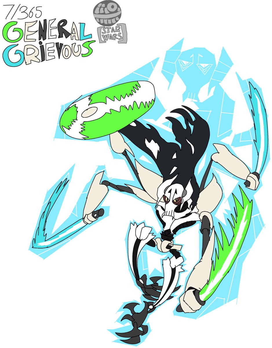 M4XIMUM_1MPACT's tweet image. Drawing a favorite character every day to improve my art pt.7/365: General grievous from star wars!
#art #fanart #digitalart  #starwars #generalgrievous