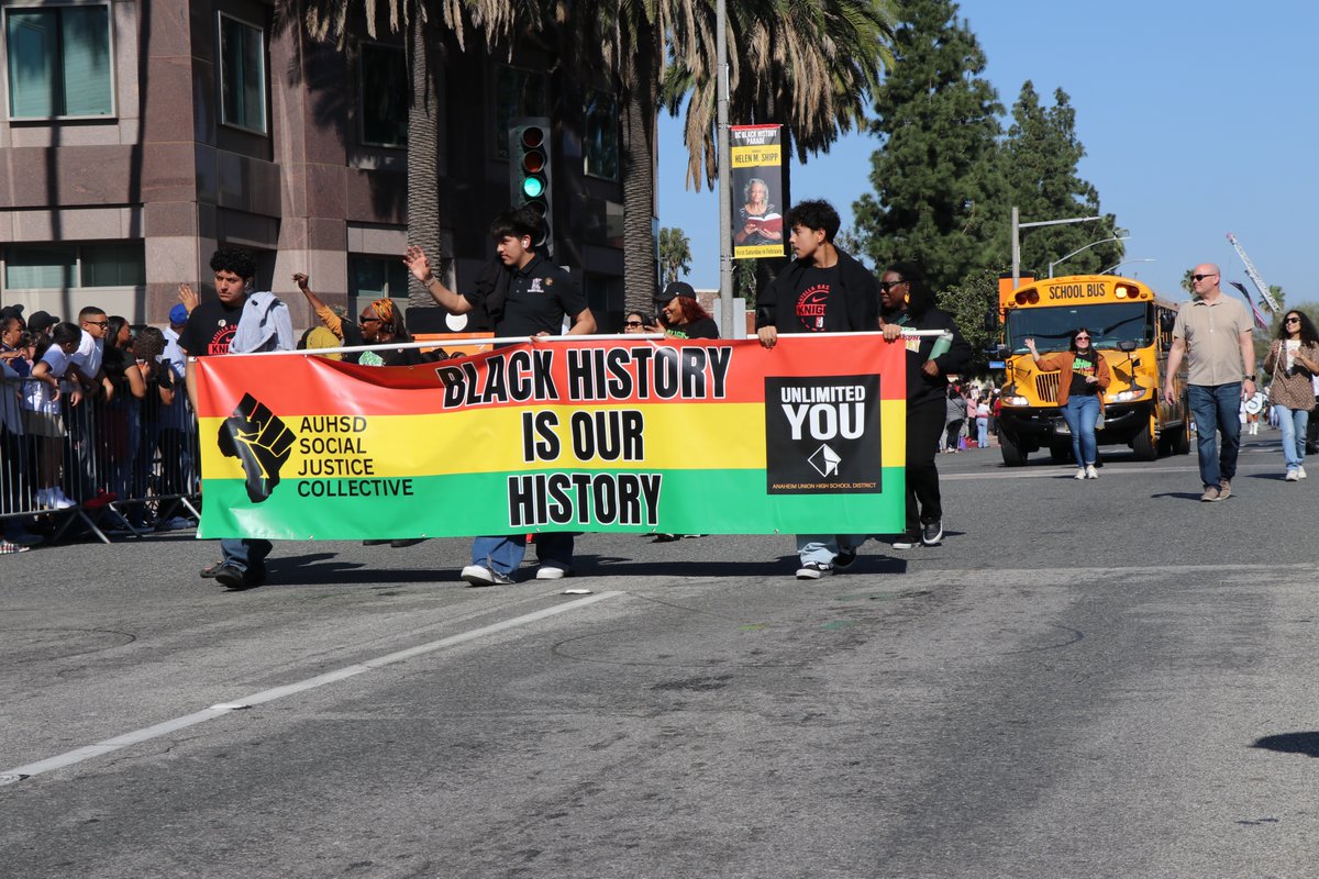 AnaheimUHSD's tweet photo. Proud to represent Anaheim Union High School District at today’s Orange County Black History Parade &amp; Unity Festival.

Students and leaders from across our district came together in celebration, reflection, and unity — https://t.co/FfQHZz5gtQ