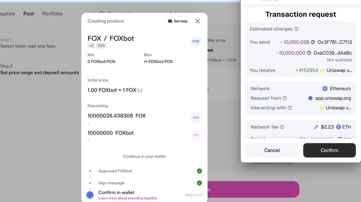 FoxCoinUS's tweet image. We locked 1% total supply of Bridged FOXcoin from Solana to 1% total supply of FOXBOT from Base

FOXBOT/FOX on Ethereum is now available on Uniswap!

FOX on Ethereum CA:
0x3F781787b81d6352204D5054ae20786F2EdC7f13

FOXBOT on Ethereum CA:
0xaC039a5B8005DF919cf200727d42c954E18dAaBc
