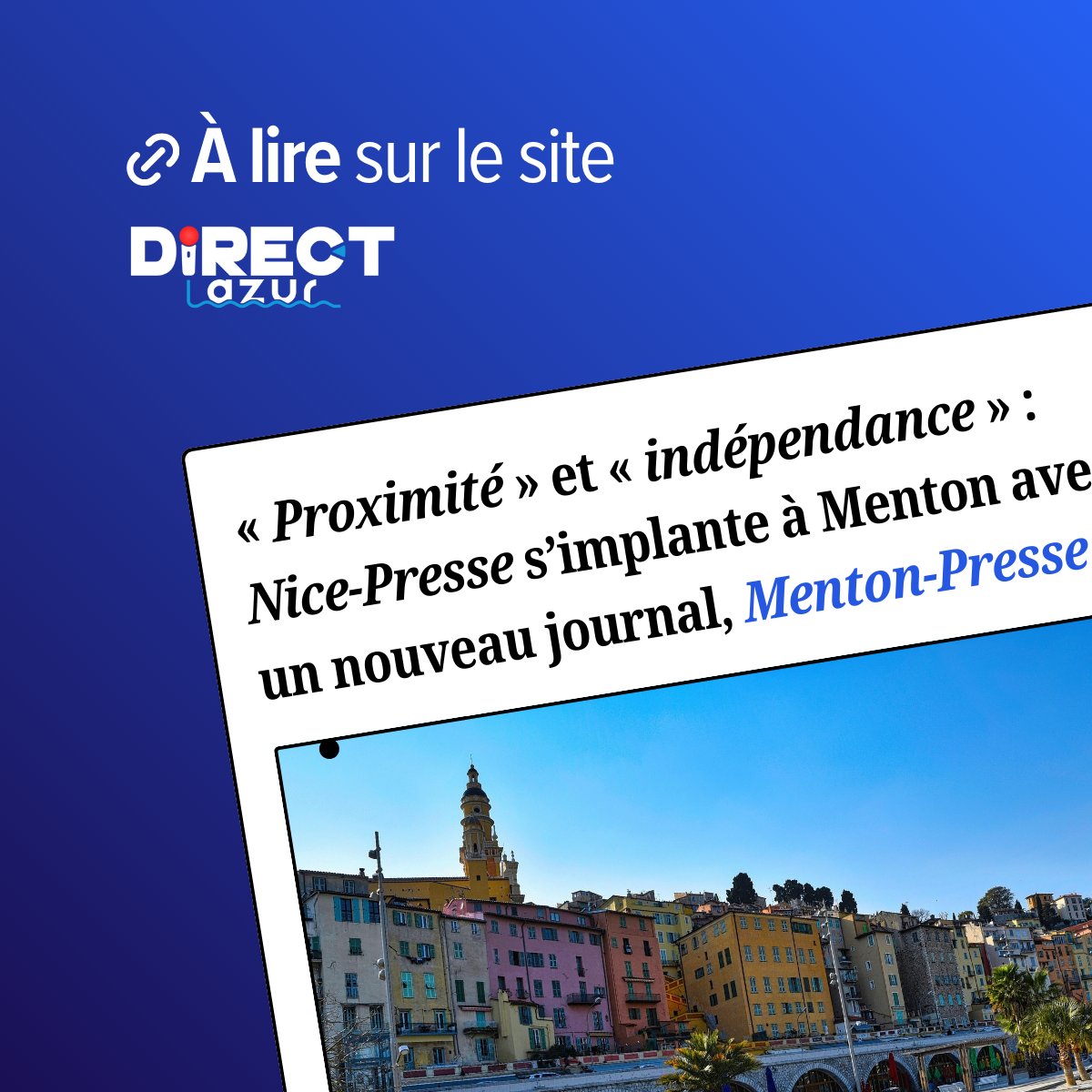 [🗞️ Lu dans la presse] « Proximité » et « indépendance » : Nice-Presse s’implante à #Menton avec un nouveau journal, Menton-Presse

« Cela faisait 20 ans qu’un titre n’avait plus été lancé dans le pays mentonnais »

Merci <a href="/DirectAzur/">Direct Azur</a> ! 🍋

👉 directazurmedia.fr/2026/02/07/pro…