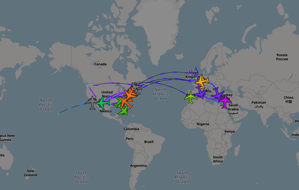 Osint613's tweet image. A total of 112 U.S. Air Force C-17s have either arrived in or are en route to the Middle East, with another 17–18 flights currently in progress.

@Faytuks
