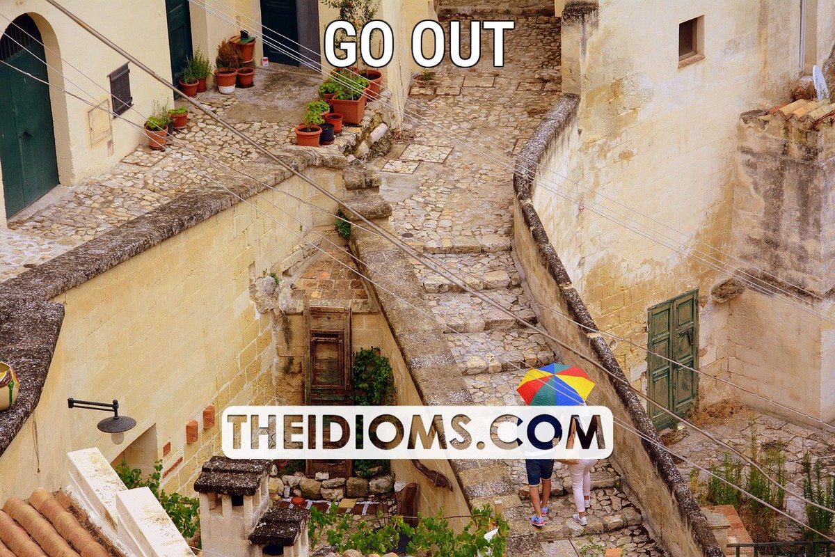 theidioms's tweet image. GO OUT: Meaning: to have a romantic and usually sexual relationship with someone.

Example: How long have you been going out with him?

 Read more: theidioms.com/go-out/

 #goout #idioms #englishidioms #idiomsandphrases #phrasalverbs #dailyenglish… dlvr.it/TQqRrJ