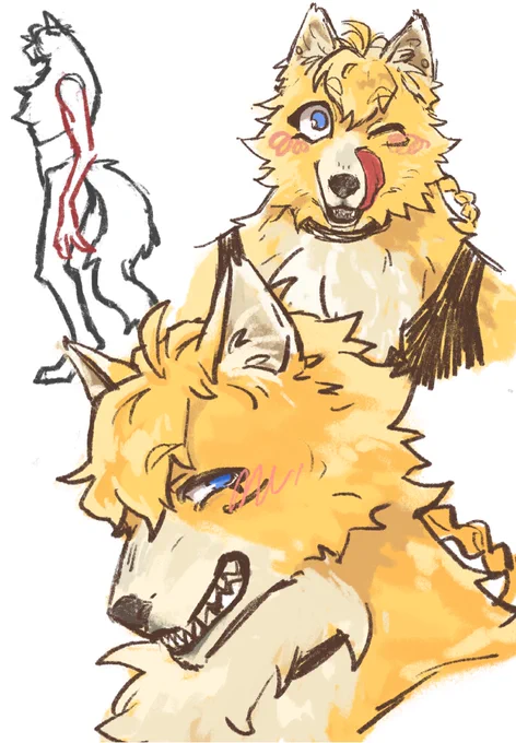 ケモケモ姿描いてなかったなって